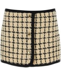 スカート MIU MIU Embroidered Wool Blend Mini Skirt Miu Miu Embroidered Silk And Wool Skirt in White | Lyst