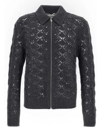 Jil Sander - Openwork Wool Cardigan - Lyst