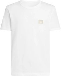Dolce & Gabbana - Dolce & Gabbana Cotton T-Shirt With Plaque - Lyst