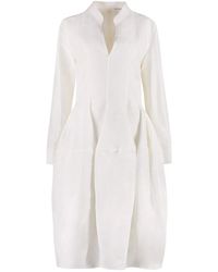 Bottega Veneta - Long Sleeve Mini Shirt Dress - Lyst