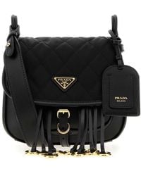 Prada - Canvas And Leather Crossbody Bag - Lyst