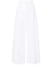 Max Mara - Wide-Leg Cotton Trousers - Lyst