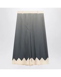 Valentino - Ivory Silk Skirt - Lyst