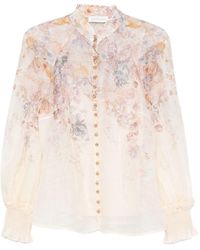 Zimmermann - Ascent Linen And Silk Blouse - Lyst