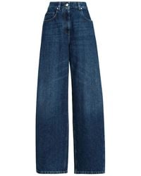 Brunello Cucinelli - Wide-Leg Cotton Denim Jeans - Lyst