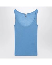 Versace - Wool Tank Top With Logo Embroidery - Lyst