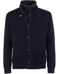 Fay - Wool Cardigan With Removable Padded Gilet - Lyst