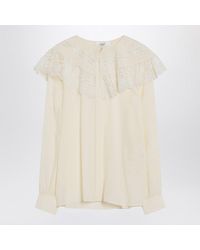 Chloé - Cream Crepe Blouse - Lyst