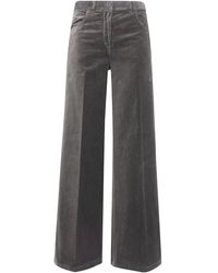 Aspesi - Velvet Wide Leg Trousers - Lyst