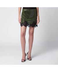 Self-Portrait - Self Portrait Crystal Metallic Knit Miniskirt - Lyst