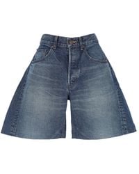 Celine - Logo-Patch Shorts - Lyst