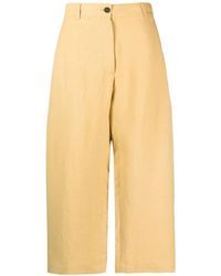Studio Nicholson - Wide Leg Cropped Cotton Trousers - Lyst