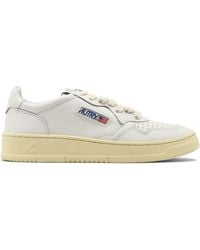 Autry - Sneakers Medalist Low In Pelle Bianco Argento - Lyst