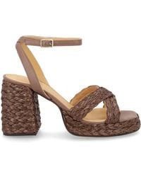 Castañer - Castañer Raffia Leather Heels - Lyst