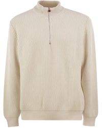 Kiton - Pure Cashmere Ribbed Half-Zip Jumper - Lyst
