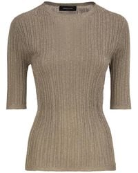 Fabiana Filippi - Ribbed Lurex Viscose Sweater - Lyst