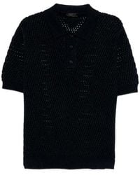 Prada - Cotton Linen Polo Neck - Lyst
