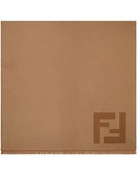 Fendi - Wool Ff Jacquard Scarf - Lyst