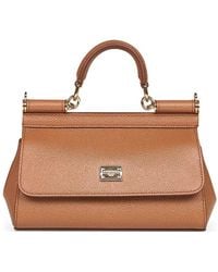 Dolce & Gabbana - Dolce & Gabbana Caramello Sicily Top Handle Bag - Lyst