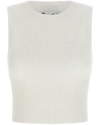 Elisabetta Franchi - Ribbed Crop Top - Lyst