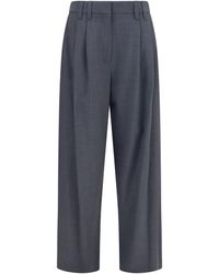 Brunello Cucinelli - Tropical Wool Pants Grigio Lignite - Lyst