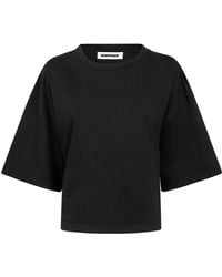 DARKPARK - Doyle Cropped Draped Short Sleeve Tee - Lyst