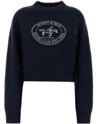 Sporty & Rich - Sporty & Rich Riding Club Knitted Boxy Sweater - Lyst