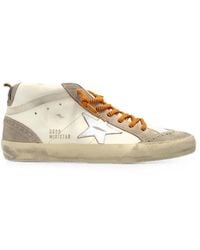 Golden Goose - "Mid Star" Suede Toe And Spur Leather Upper Laminated Star Cotton Wave Sneakers - Lyst