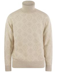 Brunello Cucinelli - Geometric Jacquard Turtleneck Sweater - Lyst