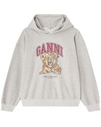 Ganni - Margot Kitty Organic Cotton Hoodie - Lyst