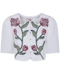 FARM Rio - "Flower" Crop Top Short Sleeve - Lyst