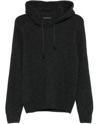 Tagliatore - Dark Ribbed Hooded Sweater - Lyst