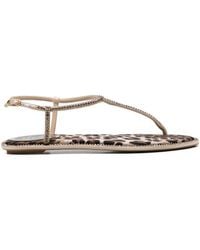 Rene Caovilla - Diana Leather Flat Sandals - Lyst