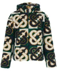 CASABLANCA - 'Monogram' Intarsia Fleece Jacket - Lyst