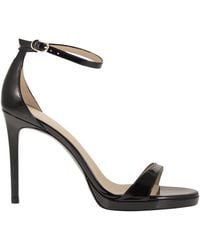 Stuart Weitzman - Shiny Leather Platform Sandals With Stiletto Heel - Lyst