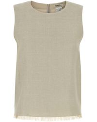 Max Mara - Stretch Linen-Blend Anika Tank Top - Lyst