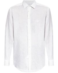 Etro - Linen Shirt With Pegaso - Lyst