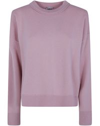 Mrz - Cropped Oversized Round Neck Sweater - Lyst