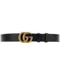 Gucci - Reversible Belt With Double G Buckle - Lyst
