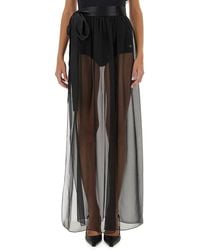 Dolce & Gabbana - Silk Chiffon Long Skirt - Lyst
