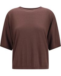 Brunello Cucinelli - Short-Sleeve Cashmere And Silk Sweater - Lyst