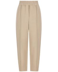 Brunello Cucinelli - Linen Blend Trousers - Lyst
