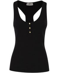 Elisabetta Franchi - Micro-Cable Knit Top - Lyst