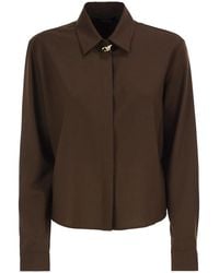 Fabiana Filippi - Virgin Wool Stretch Shirt With Zama Jewel Detail - Lyst