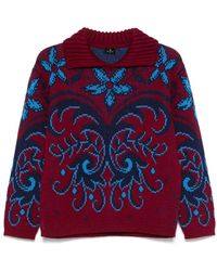 Etro - Patterned Sweater With A Collar - Lyst