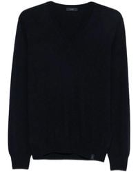 Fay - V-Neck Ribbed Sweater - Lyst