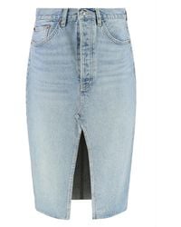 RE/DONE - Re/Done Denim Skirt - Lyst