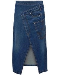 JW Anderson - Twisted Midi Skirt Denim - Lyst