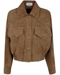 Versace - Blouson Leather Suede Effect Leather - Lyst