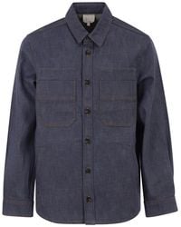 A.P.C. - Cotton Denim Shirt With Patch Pockets - Lyst